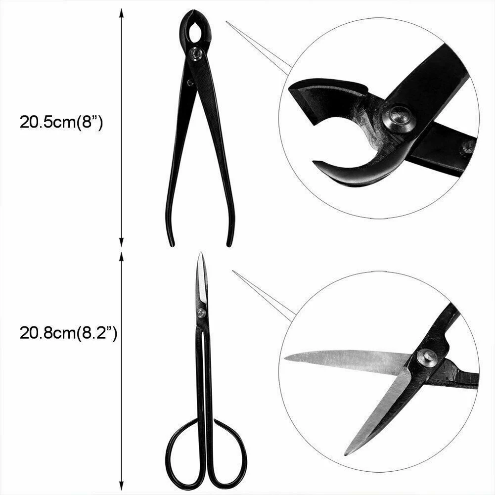 

Garden Bonsai Tool Set 15pcs Carbon Steel Kit Cutter Scissors With Nylon Case Outdoor Shackle for Camping P7Ding