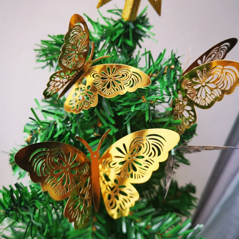 

12pcs/lot 3d Crystal Butterfly Wall Sticker Beautiful Butterflies Art Decals Home decor Stickers wedding decoration On the Wall