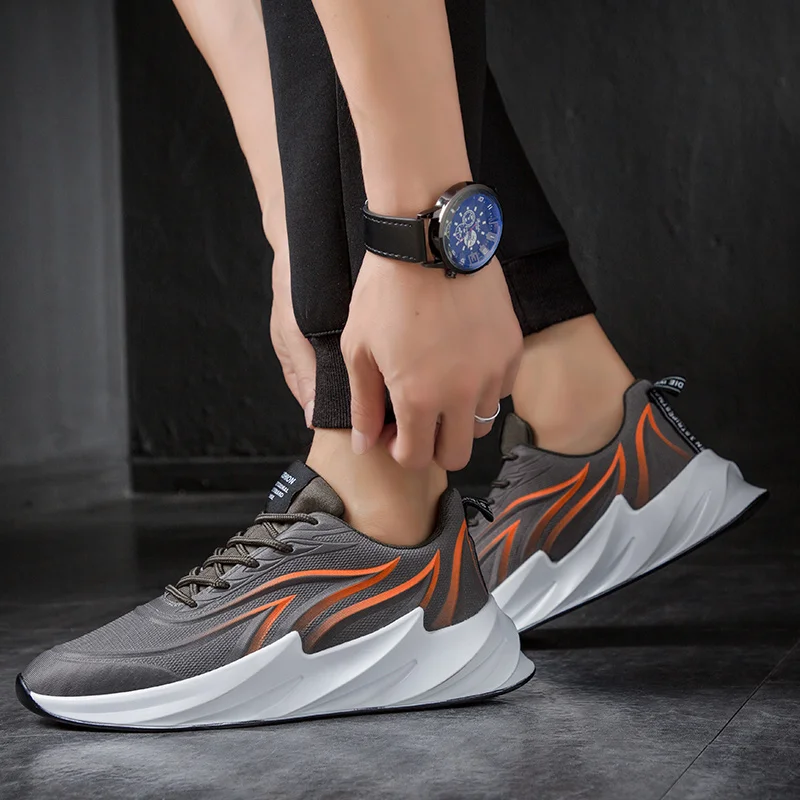 

2019 Hot Breathable Men Casual Shoes men Male Flat Sneakers Leisure Wave sole Shoes Ankle Trainers Chaussure Homme Zapatos