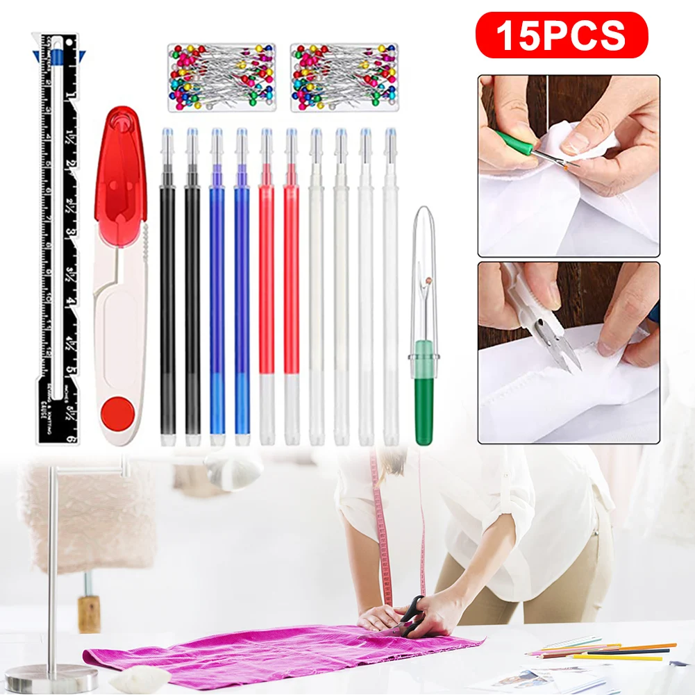 

15pcs/set Marking Tools Sewing Gauge Crafts Practical DIY Tailors Easy Operate Straight Pins For Fabric Home Manual Measurement