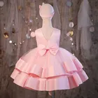 Платье для маленьких девочек платье принцессы для маленьких девочек кружевное Пышное Платье с длинными рукавами и вышивкой для дня рождения платье принцессы для девочек