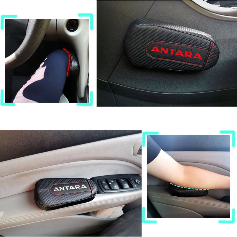 

For Opel Antara 1pc Carbon Fiber Leather Auto Leg Cushion Knee Pad Car Door Arm Pad Car Accessories Vehicle Protective