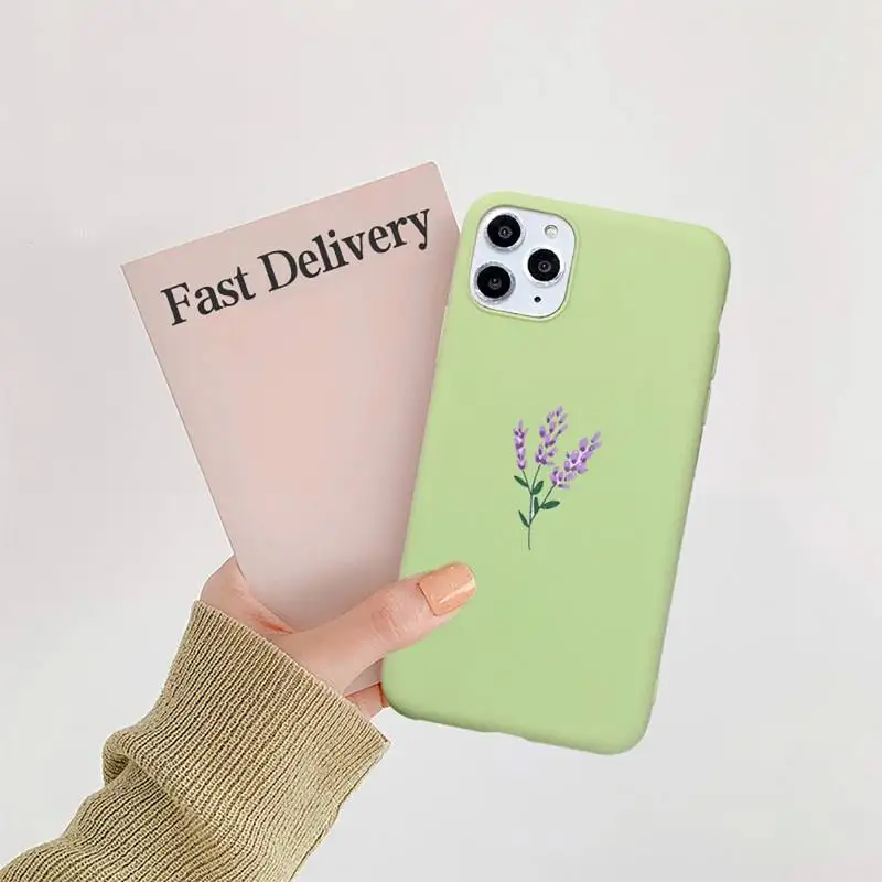 

Flower fashion art design pattern high quality Phone Case shell Candy Color for iPhone 6 7 8 11 12 s mini pro X XS XR MAX Plus