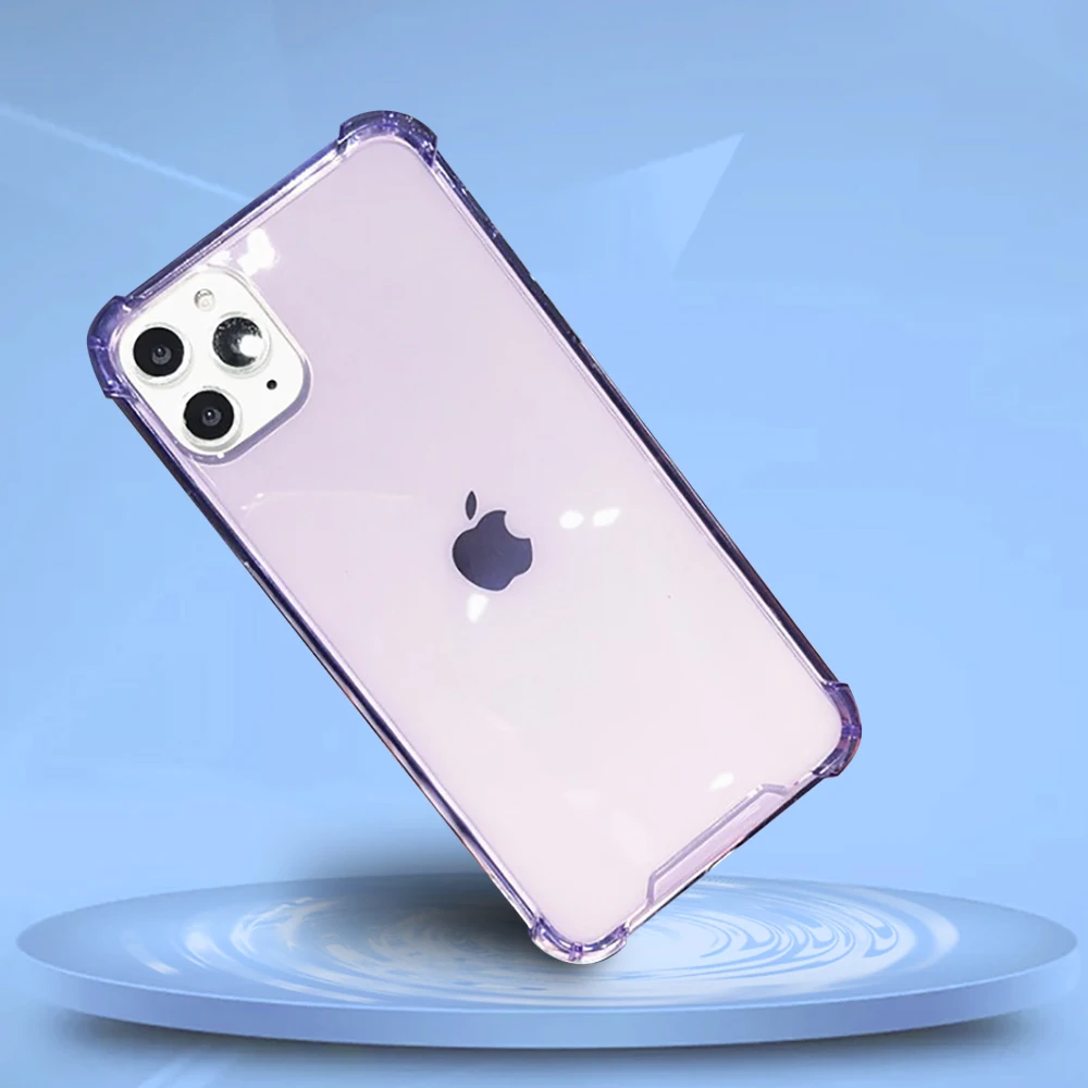 Противоударный прозрачный чехол из ТПУ с четырьмя углами для телефона iPhone 11 Pro 7 8 6