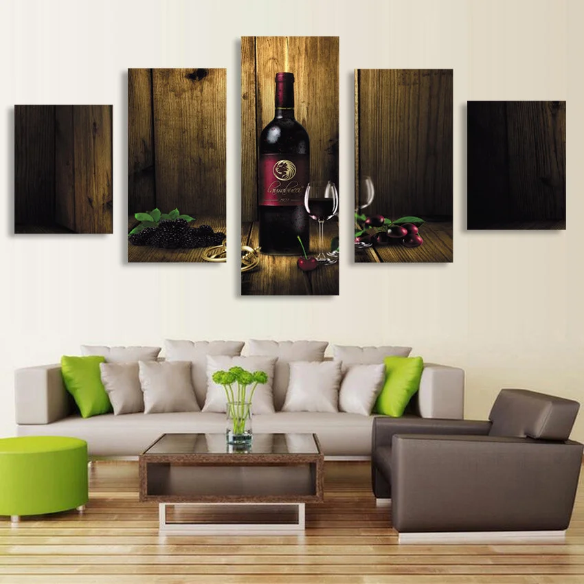 

5 piece HD Print Wall Art Canvas Painting Picture Pictures For Living Room Modern Home Bedroom Wine Decor Decoration Posters