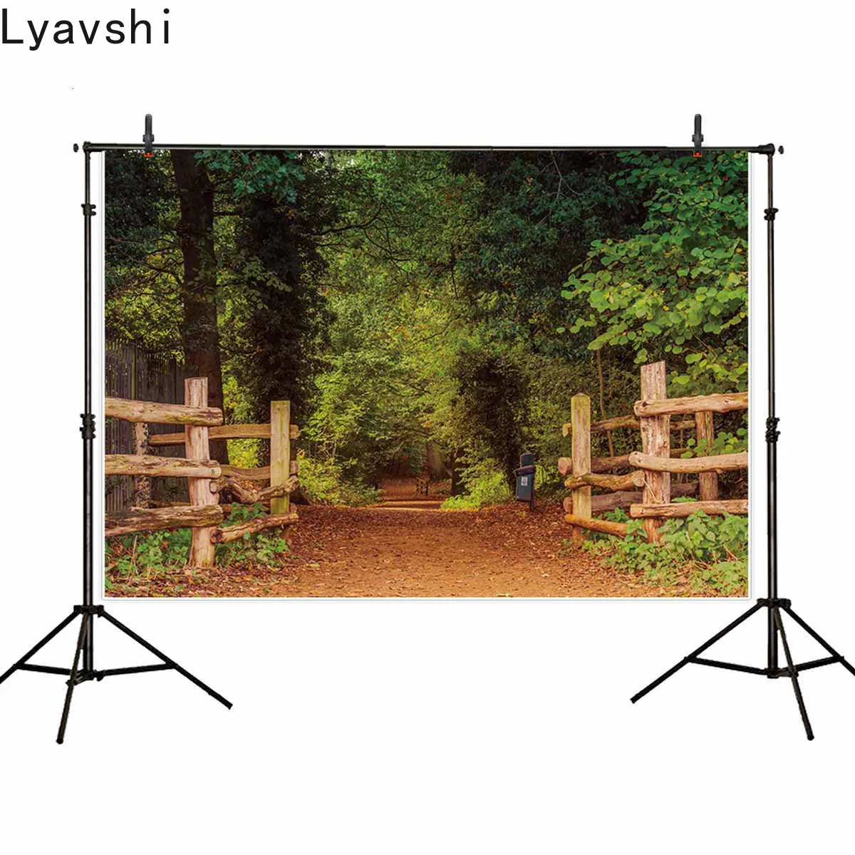 

Lyavshi фон для фотосъемки таинственный зеленый лес вход дорога ограда фон для фотосъемки