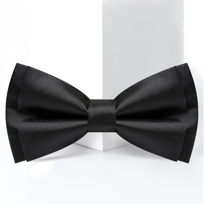 2021 Designer Brand Black Luxury Bowtie For Men Top Quality Groom Wedding Party Butterfly Bow Tie Set Pocket Gift Box