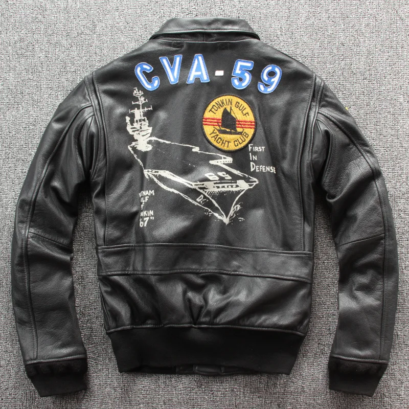

2020 Men's Genuine Leather Jacket Plus Size 5XL Cowhide Leather Coat Air Force Bomber Jacket for Male