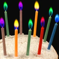 birthday party supplies 12pcspack wedding cake candles safe flames dessert decoration colorful flame multicolor candle