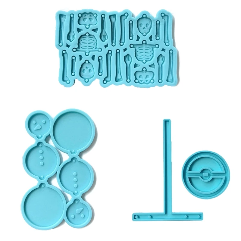 

Earring Resin Molds Skeleton Snowman T-shaped Bracket Mould for DIY Jewelry Pendant Epoxy Casting Crafts Making Jewelry Making