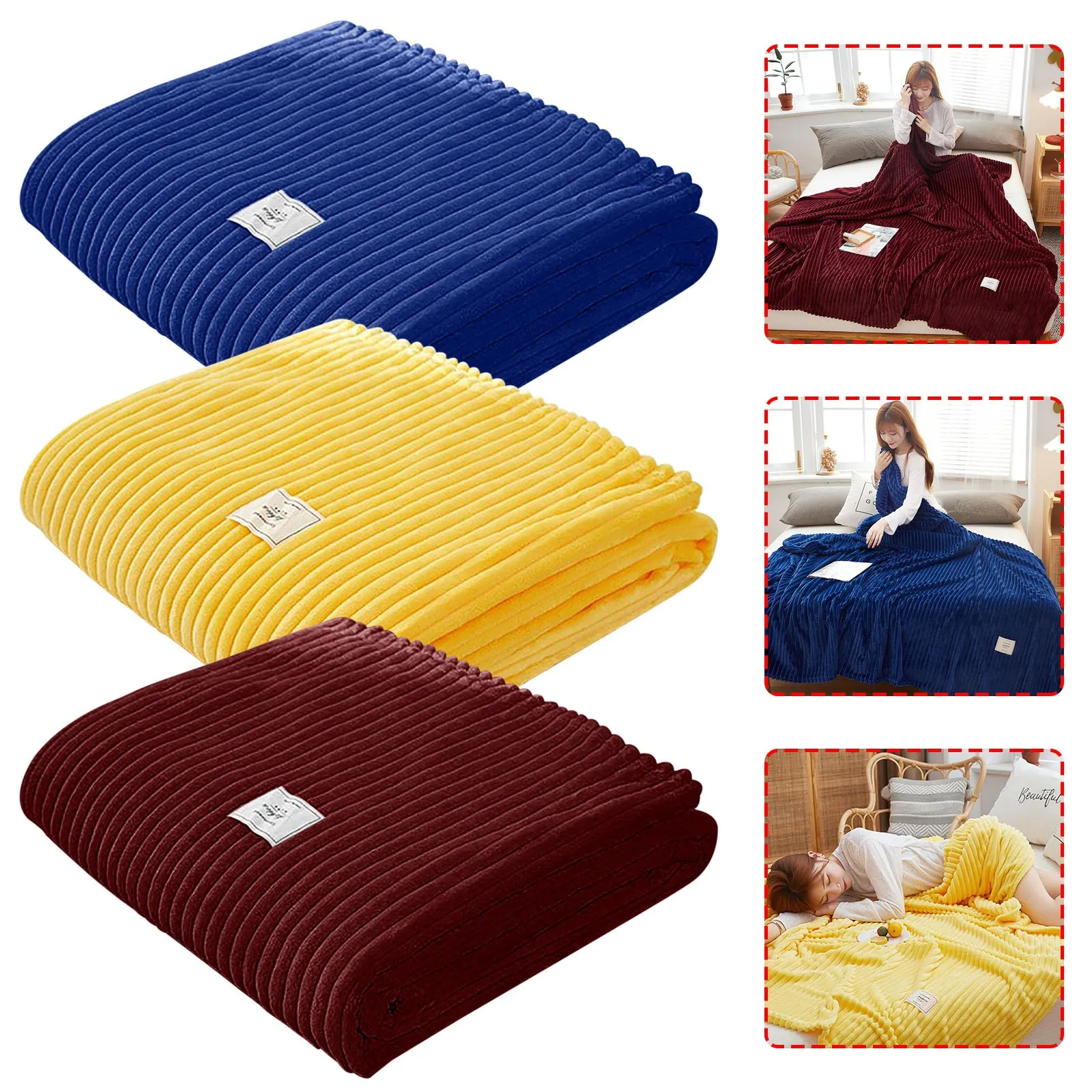 Флисовое одеяло 100x120 см Фланелевое однотонное офисное для обеда оптовая продажа