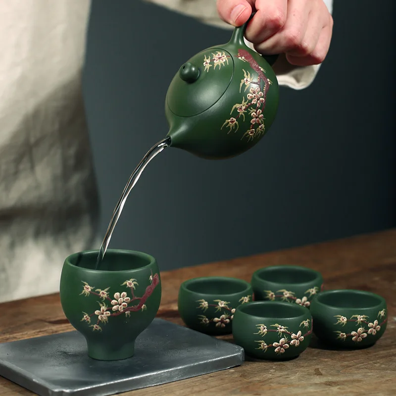 200 мл китайский ручная роспись сливовый узор исинский чай Фиолетовый Глиняный