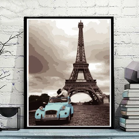 Цветок DIY картина по номерам Настенный декор ручной работы Холст Картина маслом