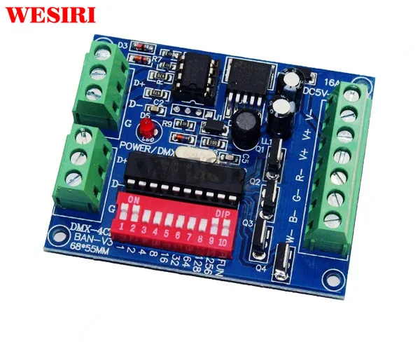 4 канала DMX512 декодер диммер драйвер 4CH RGBW DMX контроллер DC5V-24V для светодиодные