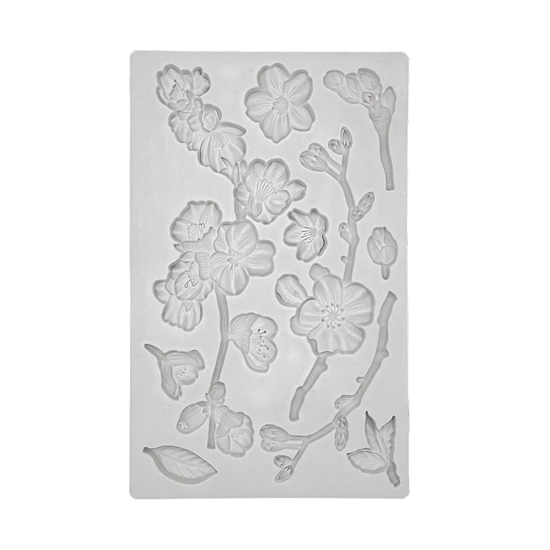 Cherry Blossoms Silicone Mold for Fondant Cake Decor Cupcakes Sugarcraft Cookies Candies Cards and Clay Bakeware Tools | Дом и сад