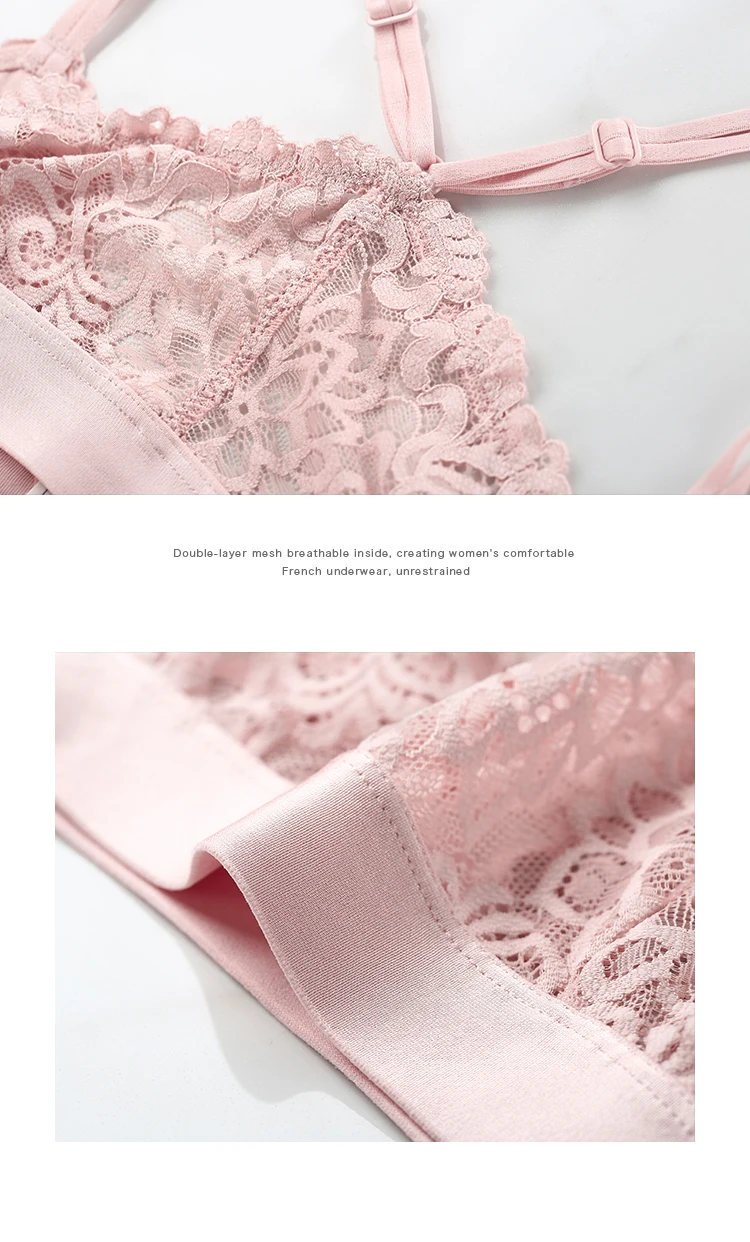 LILYMODA, новинка, женский сексуальный бюстгальтер без косточек, кружевной, ультра тонкий, треугольная чашка, бюстгальтер, комплект нижнего белья, женское красивое нижнее белье, черный цвет