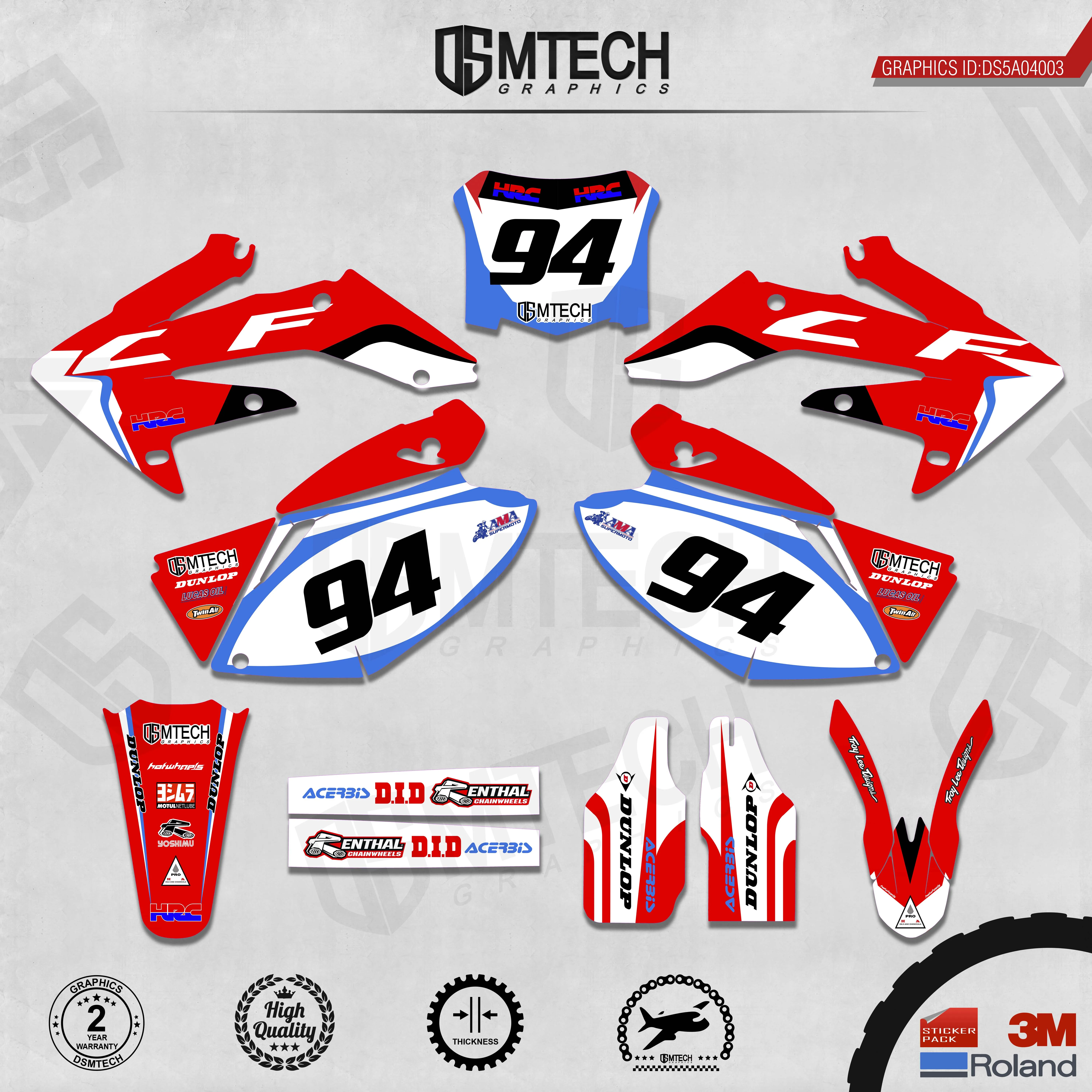 DSMTECH Customized Team Graphics Backgrounds Decals 3M Custom Stickers For 2004-2005 2006-2007 2008-2009 CRF250R 003