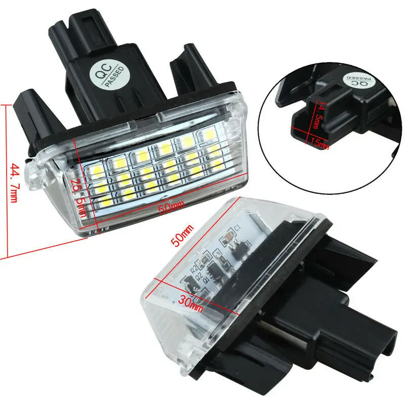

2Pcs Xenon White LED registration number light License Plate Lights For Noah Voxy Esquire SAI (2014-2018)