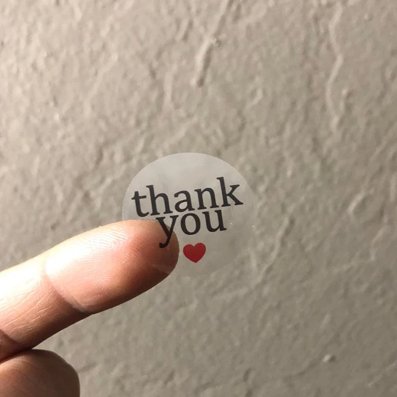 500 шт круглые прозрачные наклейки с красным сердцем этикетки для печати 1 дюйм