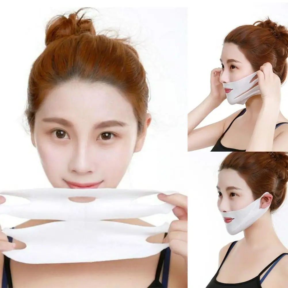 

4D Lifting Mask V Shaper Slimming Bandage Mask V Shape Slim Lift Face Care Peel-off Check Mask Skin Neck Chin R6J7