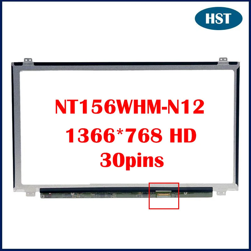 

Original Screen 15.6" Slim NT156WHM-N12 NT156WHM N12 Replacement For Laptop LED HD Glossy 30 Pins 1366*768 HD Full Tested