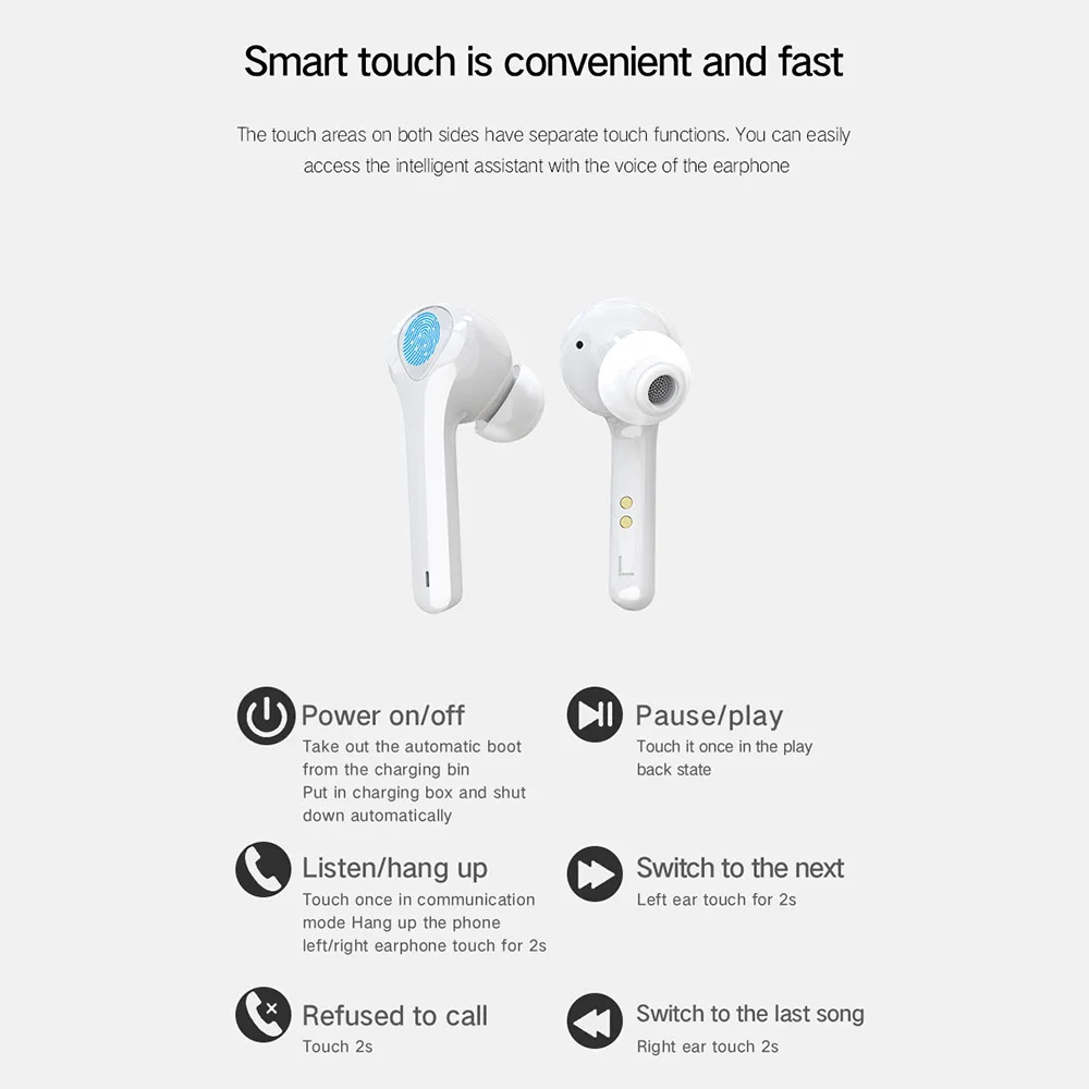 

TWS Earphones Hi-Fi Touch Control with Mic Handsfree 3000mAh Power Bank True Earbuds wireless Stereo Control Headphone Rogbid G9