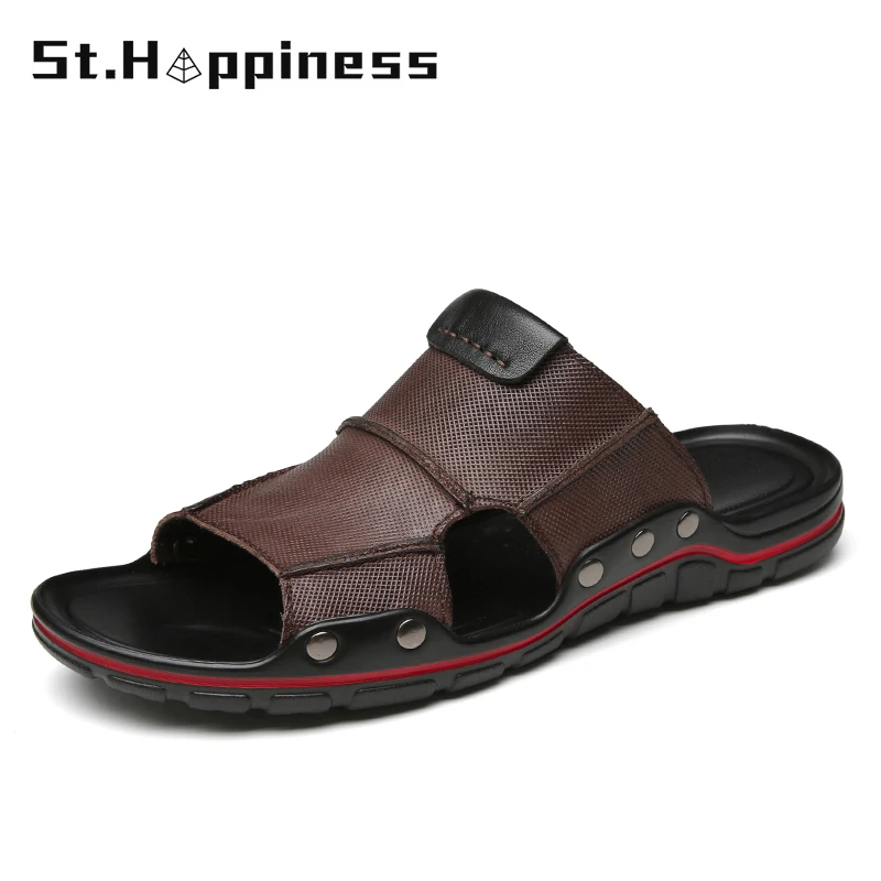 Новинка 2021 года Брендовые летние мужские сандалии Модные удобные шлепанцы из