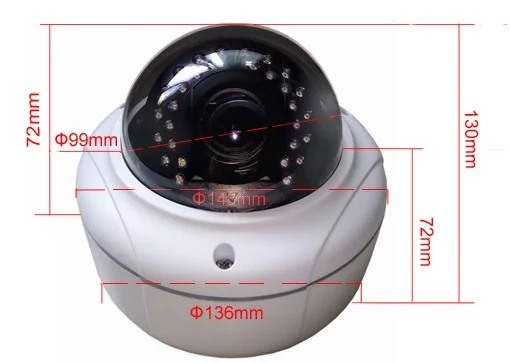 

Outdoor 5MP POE IP camera 4X Zoom 2.8-12mm VF Lens Autofocus 5 Megapixel IP Dome Camera