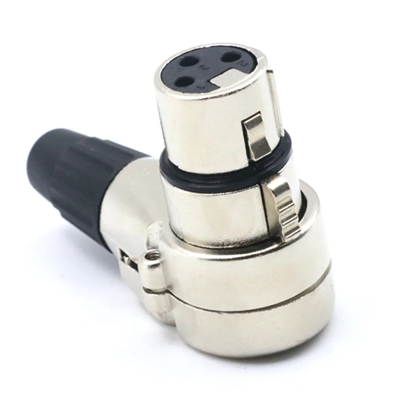 Hi Fi 1 шт. прямоугольный 90 градусный XLR 3pin гнездовой разъем телефонный шасси