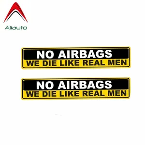 Предупреждающие автомобильные наклейки Aliauto, 2 шт., без подушек безопасности, мы умираем, как настоящие мужские наклейки, аксессуары из ПВХ для Civic Mitsubishi Lada Mazda,15 см * 3 см