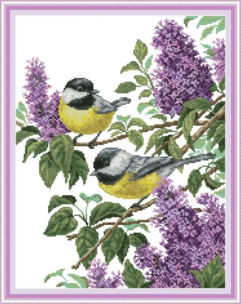 

Joy Sunday Two Birds Cross-stitch Animal Patterns 14CT 11CT Counted Printed Canvas Cross Stitch Kits DIY Hand Embroidery Sets