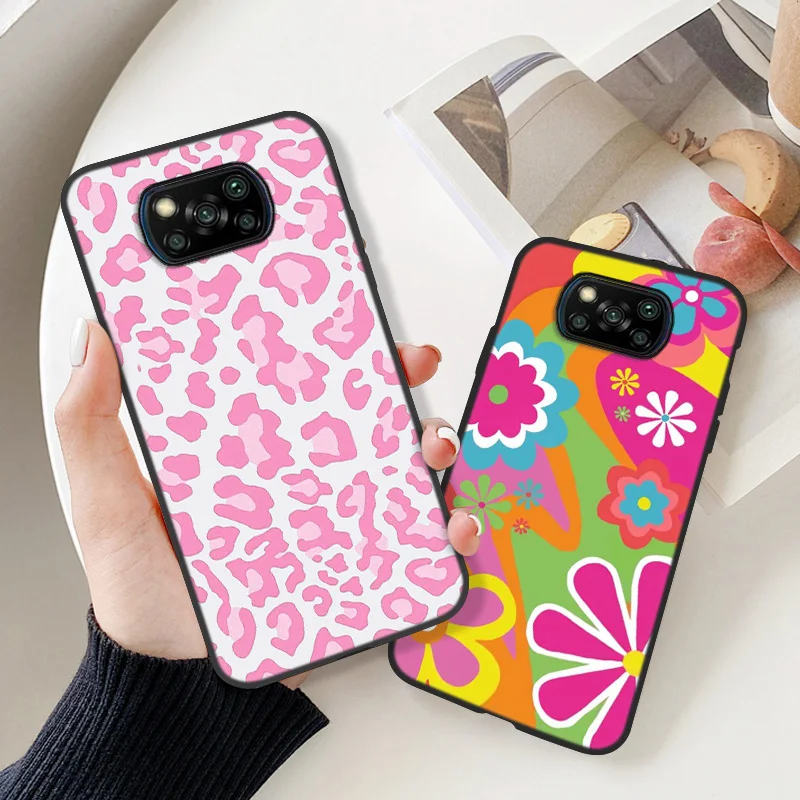 

Silicone Phone Case for Xiaomi Poco X3 Pro Coque Pocophone F3 GT M3 X 3 NFC M2 F1 Funda Soft Love Heart Black Cover Cute Cartoon