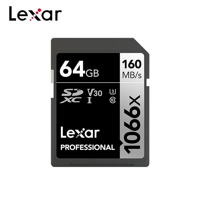 Lexar Professional SD Card 1066x Class 10 256GB Read up to 160MB/s UHS-I 64GB 128GB V30 U3 Memory Card For 4K UHD Camera