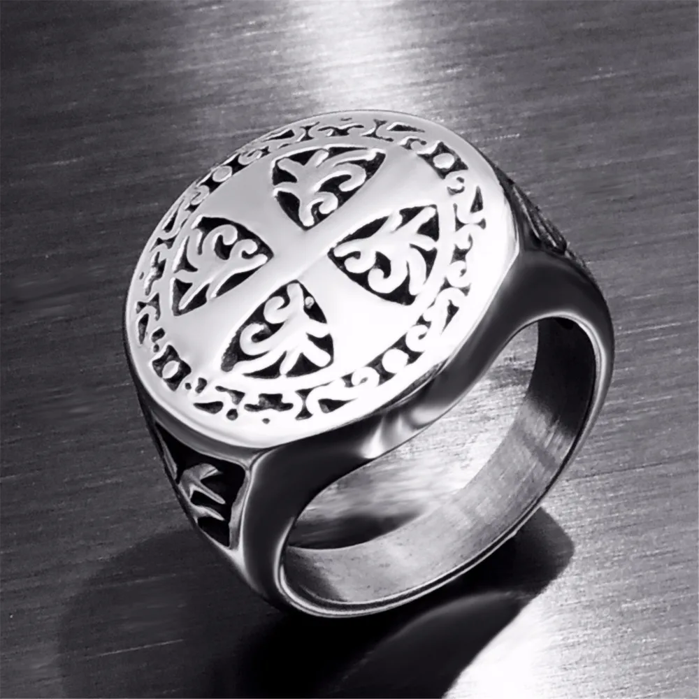 Кольцо Рыцари Templar крест крестовый мужское кольцо уплотнение панк рок хип хоп