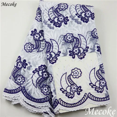 Navy Blue Желтая почва Цвет Новое поступление вышивка Тюлевая кружевная ткань в африканском стиле ткань органза для свадебной одежды платье Высокое качество французское кружево - Цвет: Navy Blue