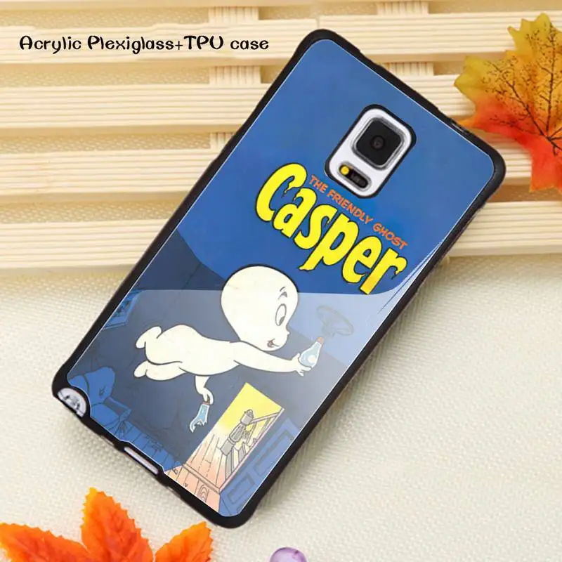 

Cute Casper Phone Case Acrylic Plexiglass TPU phone case For Samsung Note20 10 9 8 7 5 Pro ULTRA