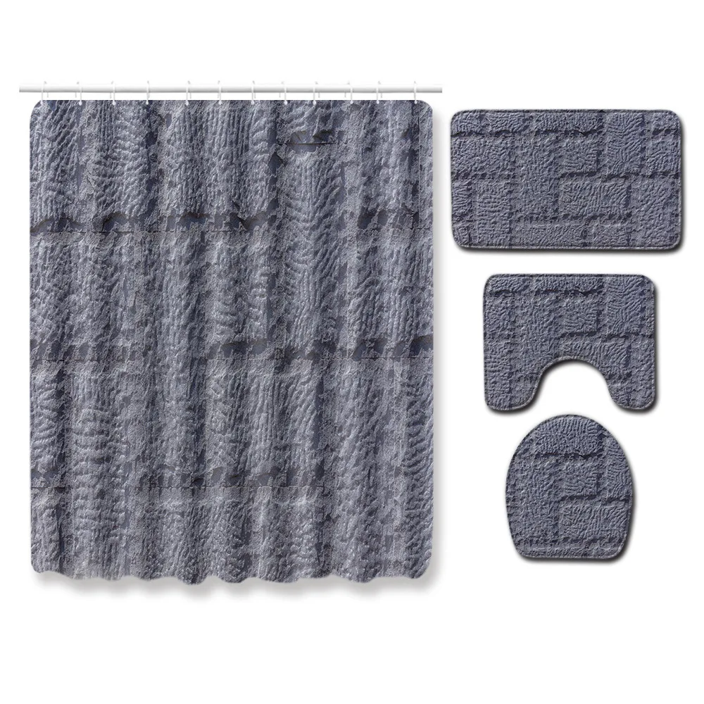

Shower Curtains for Bathroom Decor 3D Print Non-slip toilet mat Waterproof Polyester Fabric Bathroom Curtains carpet