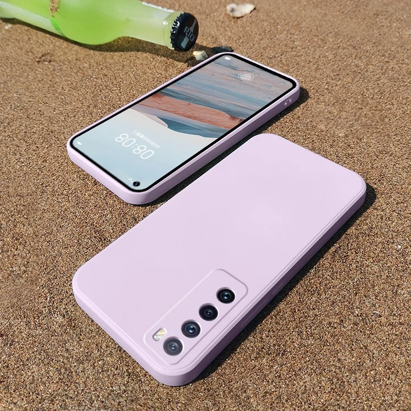 

Luxury Square Silicone Case For Huawei P40 P30 Lite P20 Mate 20 30 40 Pro Nova 8 7 Se 5 Pro Se 6 4 Matte Candy Color Soft Cover