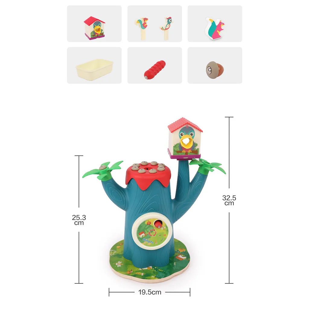 Дятел птица поедающий червь игрушечные насекомые прочные магнитные птицы