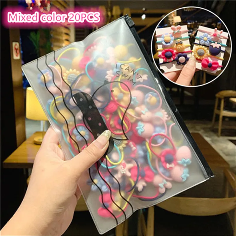 

20PCS/Cartoon Fashion Cute Girl Children Headband Hair Accessories Rubber Band Sweet Hair Sccessories Do Not Hurt Your Hair