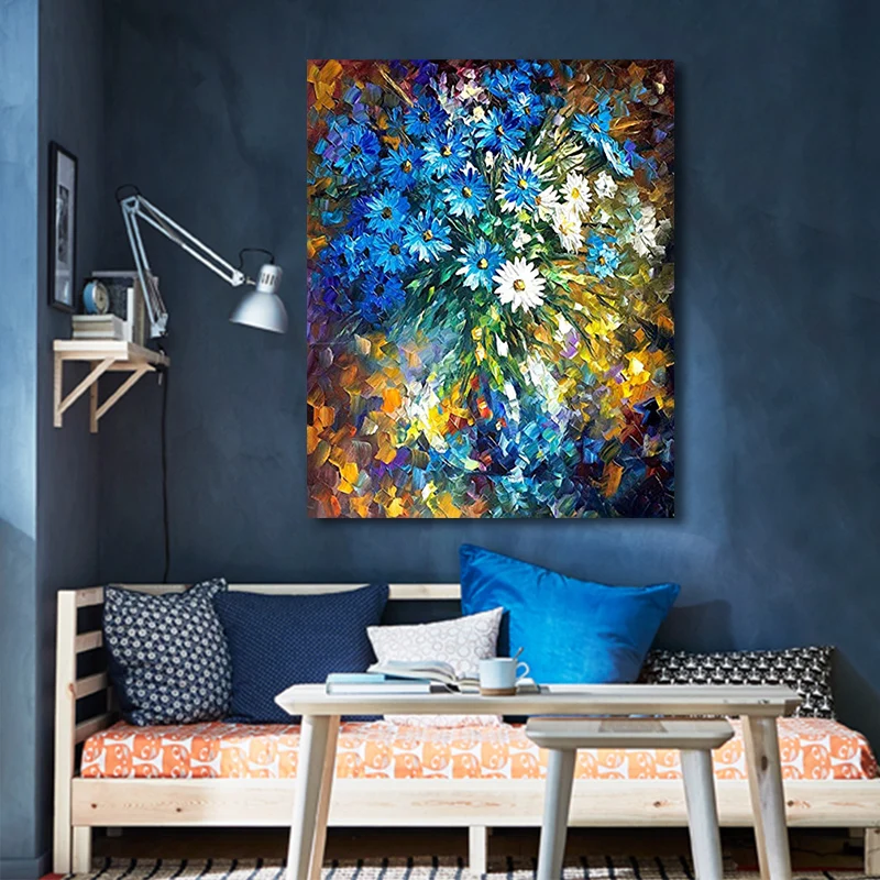 Цветочная картина по номерам цветные Одуванчики плюшевые цветы Хризантема