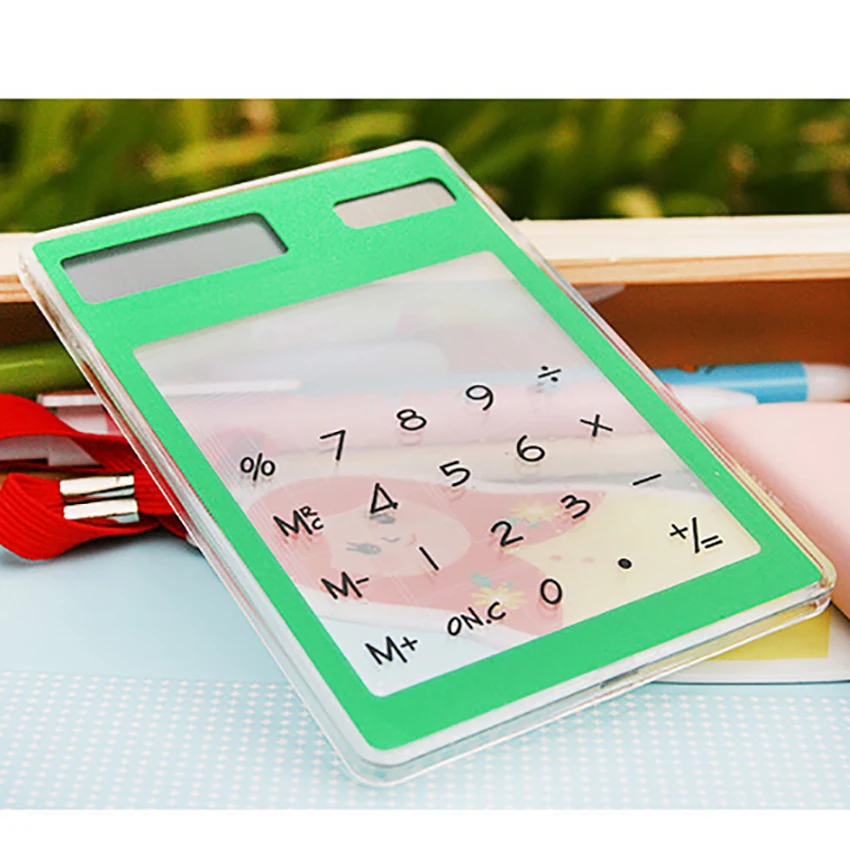 8-значный сенсорный Экран прозрачный калькулятор на солнечных батареях