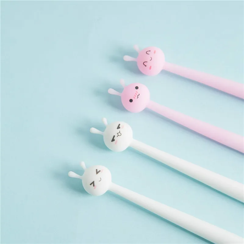 

48 шт мультфильм силикагель ручка милый маленький кролик мягкая черная ручка Канцтовары Kawaii школьные принадлежности