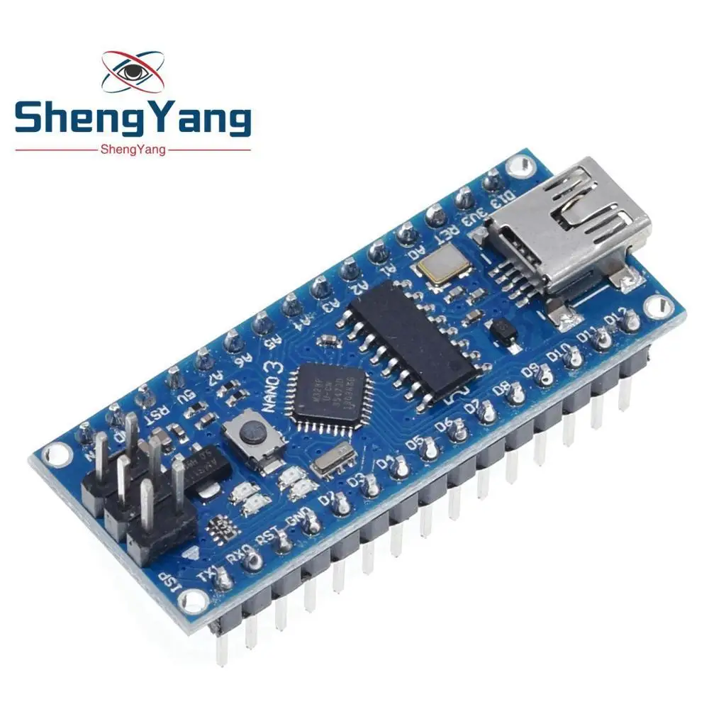 328P-MU Welding 1 шт. акция для arduino Nano 3,0 Atmega328 контроллер совместимый модуль платы PCB макетная плата без USB V3.0 - Цвет: 328P-MU Welding