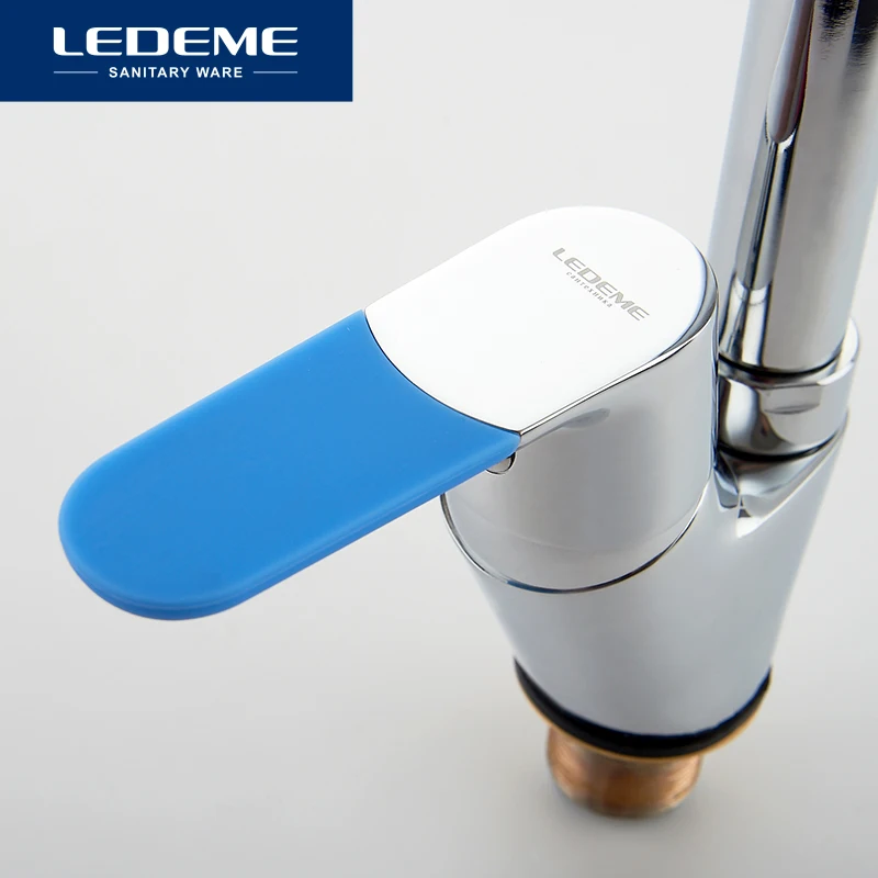 LEDEME Faucet L5953-2 Смеситель для кухни с гайкой Латунь Цвет: Хром | Обустройство дома