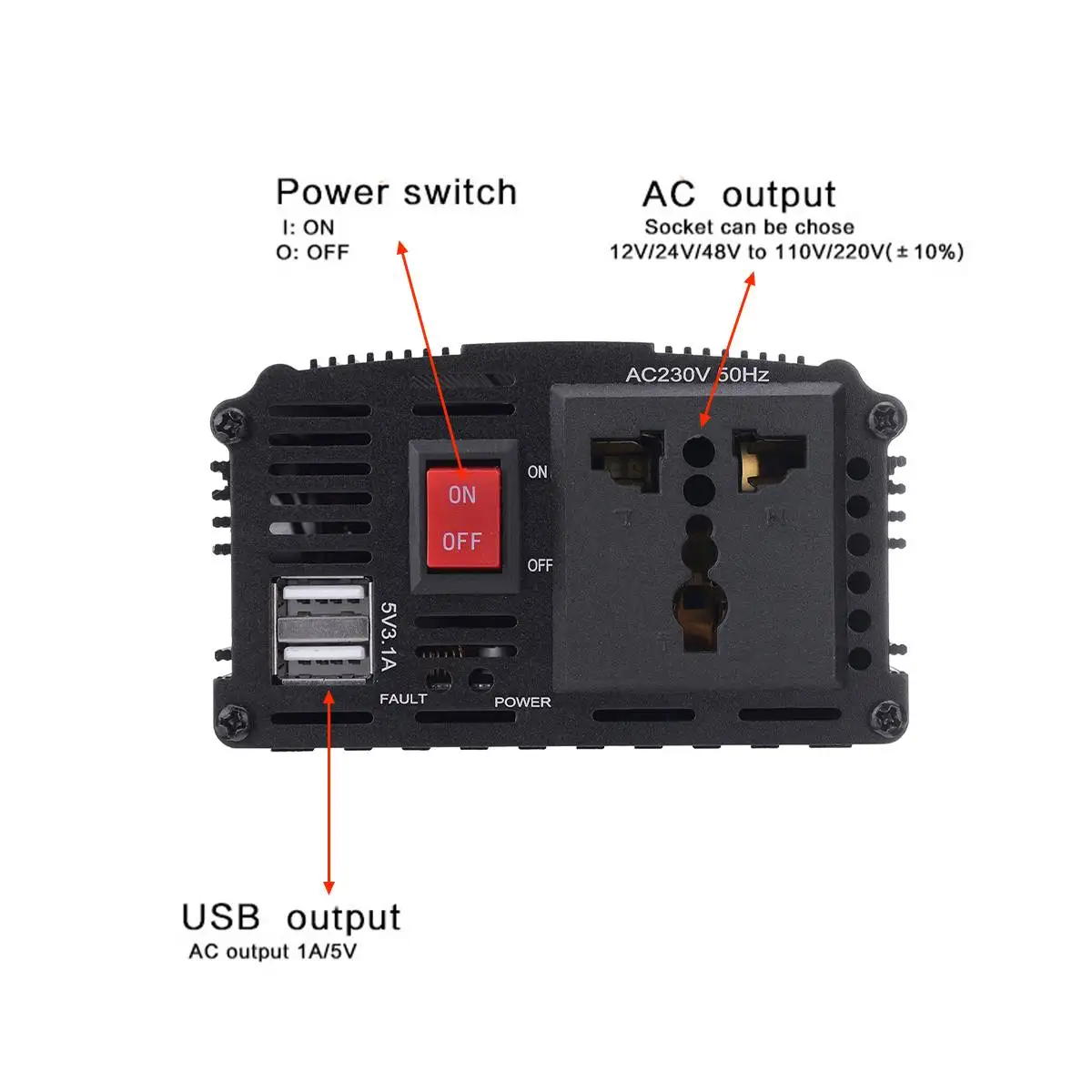 Двойной USB 4000 Вт Макс DC 12 В в AC 220 В автомобильный инвертор питания зарядное устройство конвертер адаптер DC 12 В AC 220 модифицированный синусоидальный волновой трансформатор