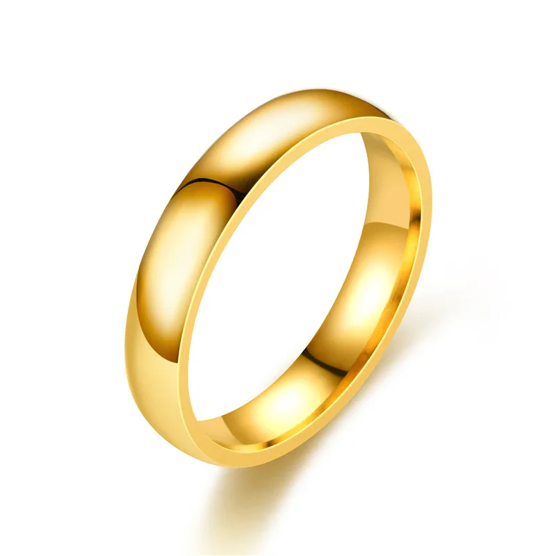 

Two Tone Classic Stainless Steel Arc Glossy Couple Ring