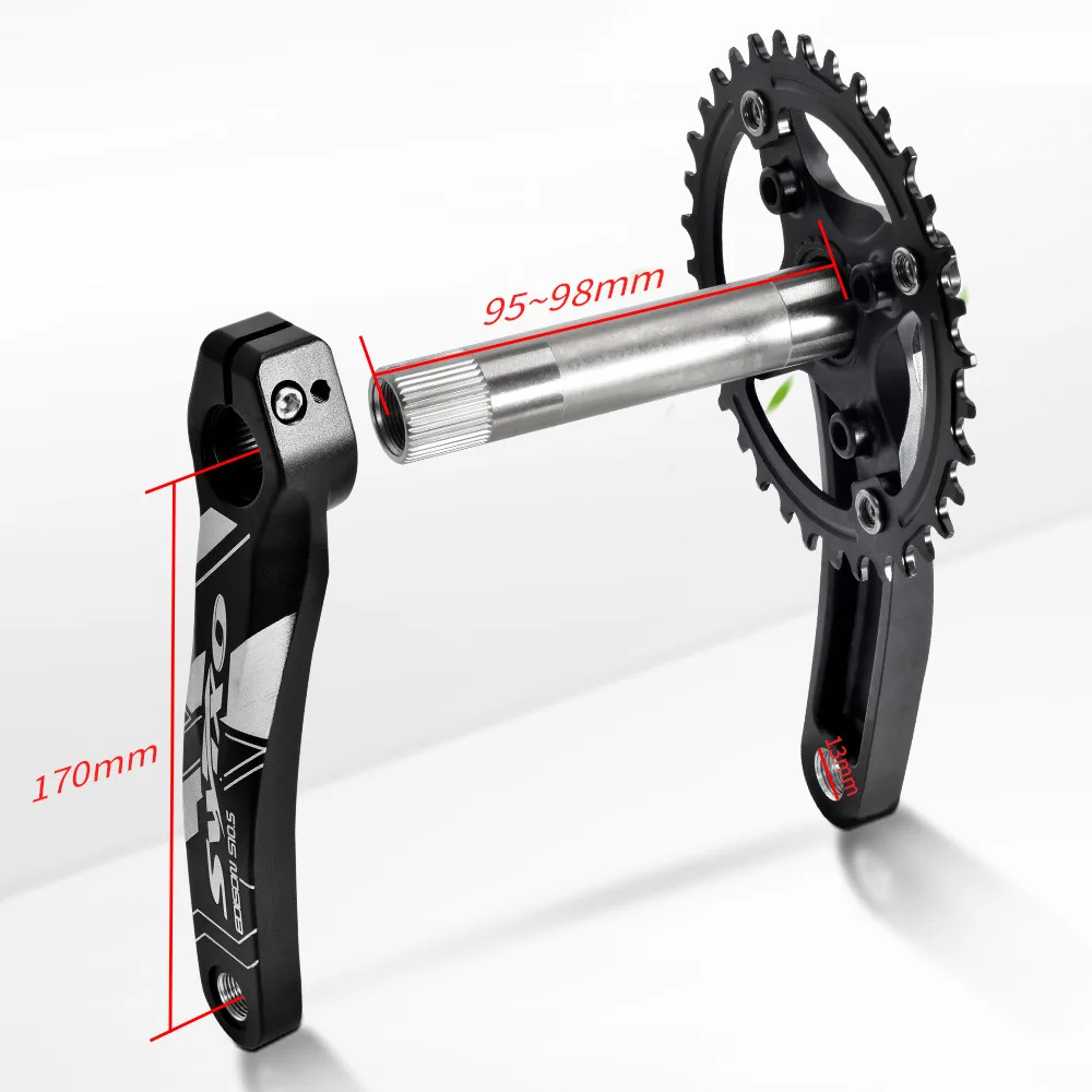 Шатун для горного велосипеда 170 мм 104BCD MTB велосипед 32/34/36/38T узкая широкая цепь из