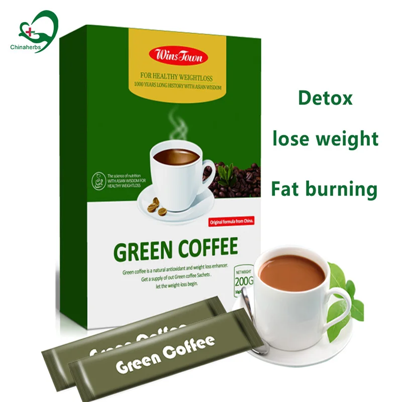2packs/40bags Chinese Natural Antioxidant Cleans Intestines Weight Loss Enhancer Dietary Supplement Energy Booster Green Coffee