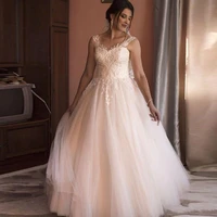 cheap a line lace appliques wedding dresses court train tulle bridal gowns plus size elegant robes de mari%c3%a9e